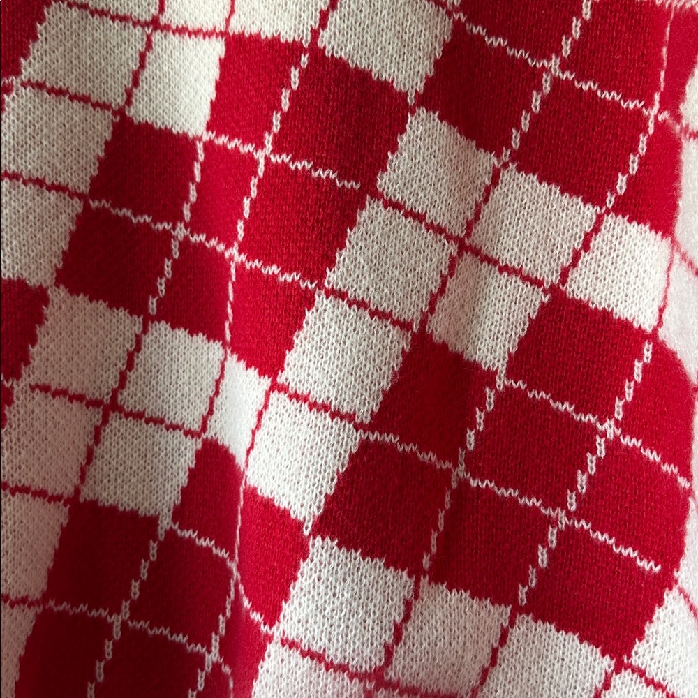 Red and Cream/Off White Argyle Sweater - Picture 9 of 11